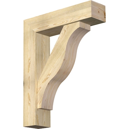 Ekena Millwork Funston Block Rough Sawn Bracket w/ Offset Brace, Douglas Fir, 8"W x 32"D x 40"H BKT0806X32X40FST05RDF